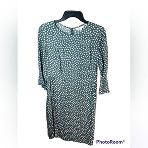 Boden size 6 sage green with white and light pink starfish/stars jersey dress